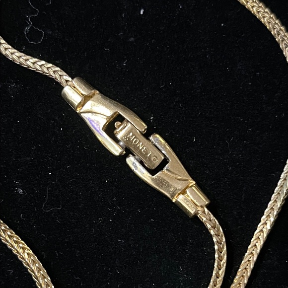 1635 Monet Vintage Squared Foxtail Bow Lariat Necklace - Picture 2 of 8